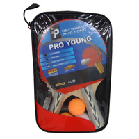 Raquettes de ping-pong avec balles, base en bois durable, écologiques, adaptées aux débutants, avec caoutchouc collant inversé, pour usage intérieur/extérieur