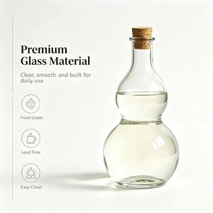 Bottiglia in Vetro Trasparente <span class=keywords><strong>a</strong></span> Forma di <span class=keywords><strong>Zucca</strong></span> da 750ml, Personalizzabile con Incisione, Superficie Satinata, per Fragranze, Profumi, Liquori, Confezione Regalo Artigianale con Tappo in Sughero - Product Image 4