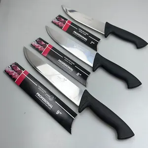 开斋节不锈钢678910英寸黑色弧形手柄屠刀厨师屠刀
