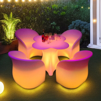 Chaise longue d'extérieur LED à changement de couleur RVB, lumineuse, rechargeable, étanche, pour mobilier de patio, ensemble de banquet de jardin