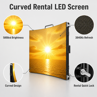 Écran LED d'extérieur P2.9 à louer, haute luminosité 5000cd, 3840Hz, taux de rafraîchissement élevé, écran LED incurvé pour événements sportifs et célébrations