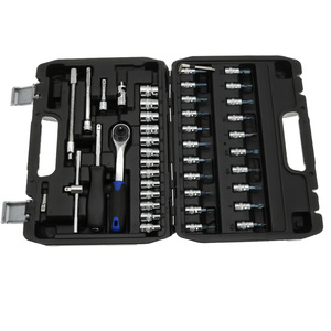 Jeu de clés à cliquet 46 pièces, kit d'outils métriques pour réparation mécanique automobile et domestique - Product Image 1