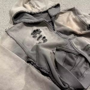 Sudadera con Capucha Personalizada, Estilo Vintage, Desgastada, con Estampado de Salpicaduras de Pintura, Lavada al Ácido, Decolorada por el Sol, 420 g/m², Desgarrada - Product Image 2