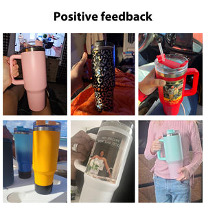 ゲスト用ウェディングギフトお土産30オンス40オンス昇華ブランクウォータータンブラーハンドル付きふたストロー - Product Image 6