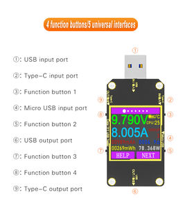A3 8A USB-тестер Type-C, монитор напряжения, быстрая зарядка, аккумулятор PD, аккумулятор, емкость 220 В, ампер-метр, гарантия 1 год - Product Image 3