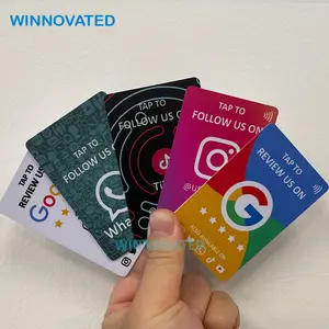 Popular Social Review RFID NFC Card QR Code Printing Google Review Smart Card