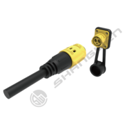 Prise d'alimentation industrielle mâle M19 IP66 jaune, connecteur rapide push-pull autobloquant à 3 broches