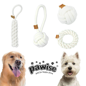 Pawise Premium Katoenen Kauwspeelgoed Hond Kauwen Speelgoed Bal Ring Stoere Hond Katoenen Touw Kauwen Tandjes Speelgoed Voor Agressieve Kauwers - Product Image 1
