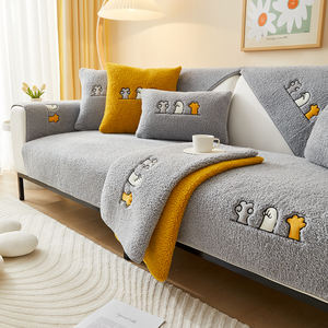 Funda <span class=keywords><strong>de</strong></span> Sofá <span class=keywords><strong>de</strong></span> Lana Sherpa - Gruesa, Cálida y Acogedora, Apta para Mascotas, Lavable a Máquina, Antideslizante - Product Image 2