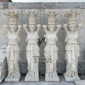 Porte de jardin en pierre Olumn grandes Statues blanches conception de <span class=keywords><strong>pilier</strong></span> avec <span class=keywords><strong>Statue</strong></span> prix de gros - Product Image 3