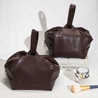 Sac de maquillage portable grande capacité avec poignée, étanche en cuir PU, trousse à cosmétiques zippée, sac de voyage de luxe en cuir pour femme, sac de shopping