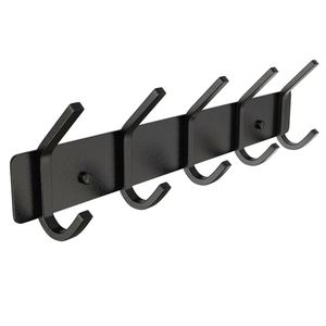 ตะขอแขวนเสื้อโค้ทโลหะติดผนังสำหรับห้องน้ำห้องนอนสีดำ6ชั้นตะขอแขวนเสื้อผ้าทำจากสเตนเลสสตีล - Product Image 5