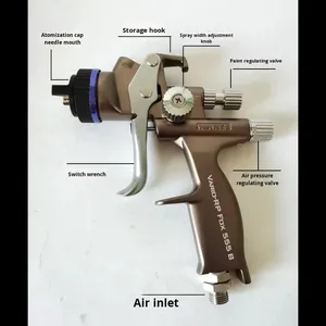 Pistola <span class=keywords><strong>a</strong></span> <span class=keywords><strong>Spruzzo</strong></span> Industriale Walther Fox555B Calibro 1.3 ad Alta Atomizzazione per Verniciatura Auto, Finitura, Olio e Vernice <span class=keywords><strong>a</strong></span> Base d'Acqua OEM - Product Image 2