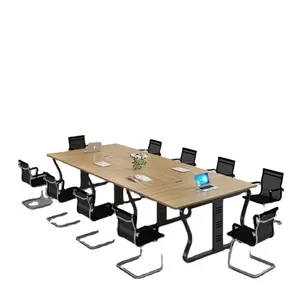 Nuevo modelo de lujo, mesa de reuniones de oficina de madera moderna minimalista, escritorio de conferencias, 4/6/8/10 personas, tamaño personalizable extensible - Product Image 1