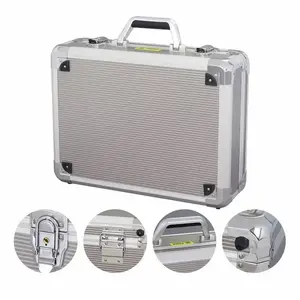 Kotak alat Set aluminium kelas tinggi, casing dengan busa, alat Kit keras portabel harga murah