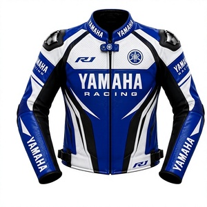 Veste de moto en cuir de vache véritable Ramaha pour homme/Chaqueta, équipement de protection CE niveau 2 avec bosse dorsale - Product Image 1