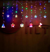 New Star Curtain String Lights Raum dekoration 1 Stück Farbbox CE Weihnachten LED Schneeflocke Große Papier Schneeflocke mit LED 6W