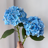 Bunga Hydrangea Real Touch Baru Tiba Grosir  Hydrangea Hijau Modern Buatan Tangkai Tunggal Bunga Hydrangea Palsu untuk Pernikahan
