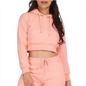 Sudadera Corta Deportiva Personalizada de Alta Calidad para Mujer, Sudadera con Capucha de Algodón y Felpa, Antiencogimiento, Tejido de Punto, Informal, de Secado Rápido y Transpirable - Product Image 4