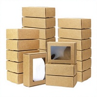 Offre Spéciale – Boîtes Cadeaux Rigides Personnalisables en Carton Kraft Brun avec Fenêtre, Recyclables, Forme Carrée, pour Sushi