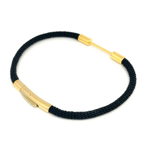 Anno Jewelry <b>Red</b> And Black Rope <b>Bracelet</b> With Gold Clasp For Couple Jewelry Findings Components - Product Image 2