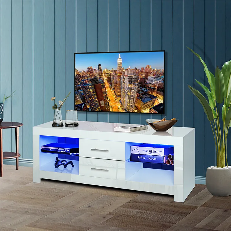 Basit tasarım oturma odası mobilya seti çekmeceli ahşap TV dolabı kombinasyonu TV standı