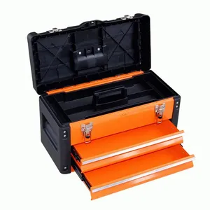 Сверхмощный металлический ящик с 2 ящиками для хранения инструментов железный шкаф для инструментов стальной ящик для инструментов
