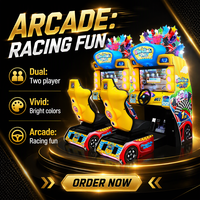 Machine de jeu d'arcade de course automobile pour enfants à monnayeur, simulateur de conduite monoplace avec microphone intégré et détection de mouvement, version UE