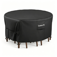 Housses rondes imperméables pour meubles de jardin, housses coupe-vent pour meubles de terrasse, protection pour table de salle à manger ronde d'extérieur