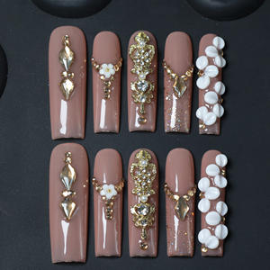 Uñas acrílicas de lujo hechas a mano al por mayor, uñas postizas acrílicas de cobertura completa, etiqueta privada, uñas postizas de alta calidad - Product Image 2