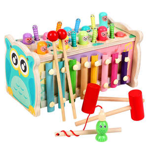 Gioco Educativo Montessori in Legno per Bambini: Gufo, Whack-a-Mole, Pesca, Xilofono, Ingranaggi, Busy Box - Product Image 2