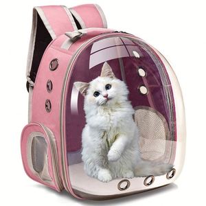 Mochila transportadora de mascotas plegable, nueva, transparente, creativa, para perros y gatos, para llevar en el pecho o al hombro. - Product Image 1