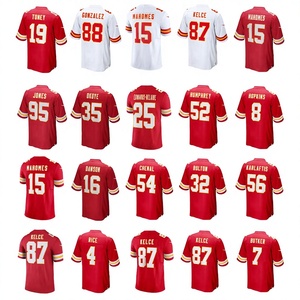 Camisetas de Fútbol Americano Transpirables para Hombre, Talla Grande, Rojas, Edición Limitada VP de EE. UU. 15/Patrick Mahomes 9/JuJu Smith-<span class=keywords><strong>Schuster</strong></span> 87/Kelce - Product Image 1