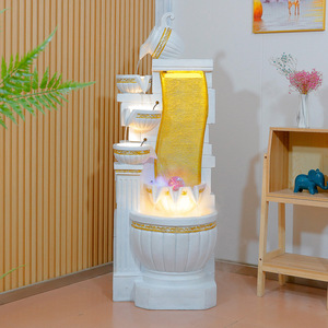 น้ำพุเรซิ่นสไตล์มินิมอลสมัยใหม่ พร้อมไฟ LED สำหรับตกแต่งบ้าน สำนักงาน และห้องนั่งเล่น - Product Image 3