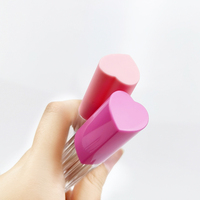 Échantillon gratuit 5ml en forme de coeur rose blanc jaune rose mignon vide en plastique unique Lipgloss conteneurs tube avec brosse