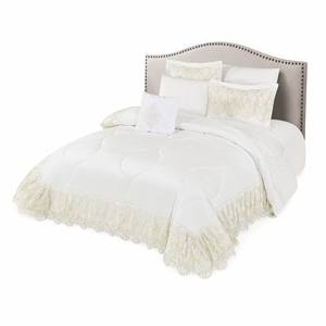 Juego de Ropa de Cama de Terciopelo de Poliéster de Lujo Ligero Personalizable al por Mayor con Ribete de Encaje, Edredón Suave y Acolchado, 200 Hilos, Diseño OEM ODM - Product Image 6