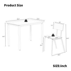 Ensemble de salle à manger moderne 5 pièces avec structure en métal et plateau en MDF, comprenant 4 chaises pour la salle à manger à domicile, design durable par Db - Product Image 6