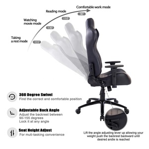 Échantillon gratuit à bascule pas cher Base large marque privée Racing Gamer 1pc ordinateur accoudoir pièces noir blanc <span class=keywords><strong>Recaro</strong></span> bureau chaise de jeu - Product Image 4