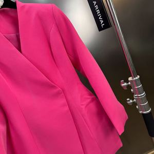 AIMEISI hotseller nuovo collo a V maniche lunghe con bottone vita <span class=keywords><strong>elegante</strong></span> Blazer Tulle gonne da <span class=keywords><strong>donna</strong></span> lungo due pezzi Set gonna tailleur - Product Image 5