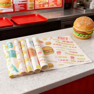 Papier pour hamburger, papier pour sandwich, papier anti-graisse, logo personnalisé, papier ciré de qualité alimentaire, papier de cuisson, cuisine, rouleau de poulet - Product Image 3