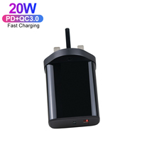 Chargeur USB C 20W Type C & USB a Double Adaptateur pour iPhone 15 14 13 12 Charge Rapide Prise UK CE ROHS