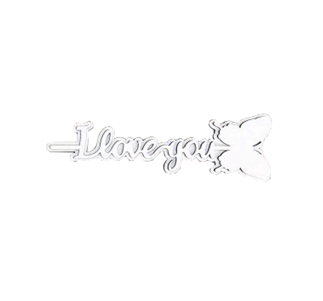 White I Love You Butterfly
