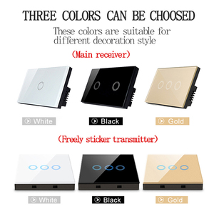 עבור מתג חכם 10A 1-2-3 Gang Wi-Fi RF433 EU Standard Wall Light Touch Switches Alexa שלט רחוק זכוכית מחוסמת <span class=keywords><strong>220V</strong></span> 16A - Product Image 3