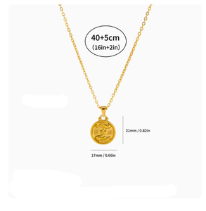 Collar <span class=keywords><strong>de</strong></span> Acero Inoxidable Leo <span class=keywords><strong>de</strong></span> Bajo Precio para Hombre y Mujer, Estilo Étnico, Collar para Parejas, Accesorios Transfronterizos - Product Image 3
