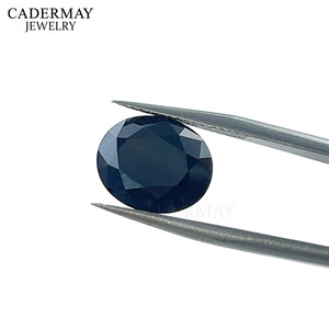Cadermay Natural Sapphire Oval Loose Stone Deep Blue For Ring Making - Product Image 5