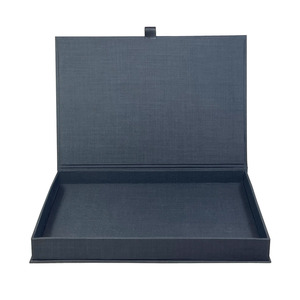 Boîte de présentation photo en lin anthracite, boîte de rangement, cadeau haut de gamme pour toutes les occasions - Product Image 1