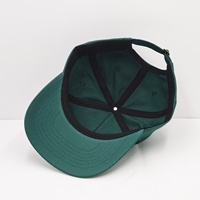 Topi 5 Panel Kustom Berkualitas Tinggi Hijau Katun Bordir Logo Sablon Snapback Tanpa Struktur