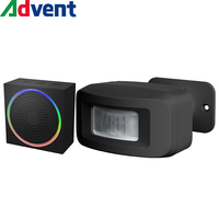 Mini détecteur de mouvement infrarouge PIR, capteur d'alarme sans fil avec sonnette sans fil colorée, systèmes d'alarme, sonnette sans fil intelligente