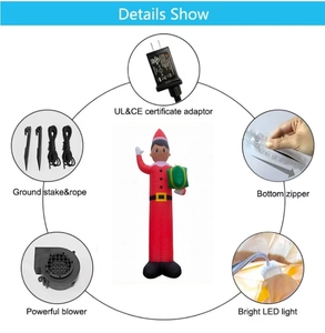 Elfe de Noël gonflable géant de 20 pieds, avec LED intégrées, pour la décoration de la cour, du jardin et de la pelouse - Product Image 5