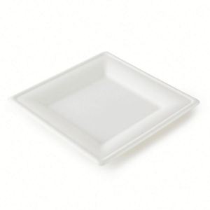 Plato de Papel Desechable Cuadrado Blanco Natural de 8 Pulgadas para Fiestas, Bodas, Cenas, Vajilla, Bandeja, Supermercado, Venta al por Menor, 5x5 Pulgadas - Product Image 2